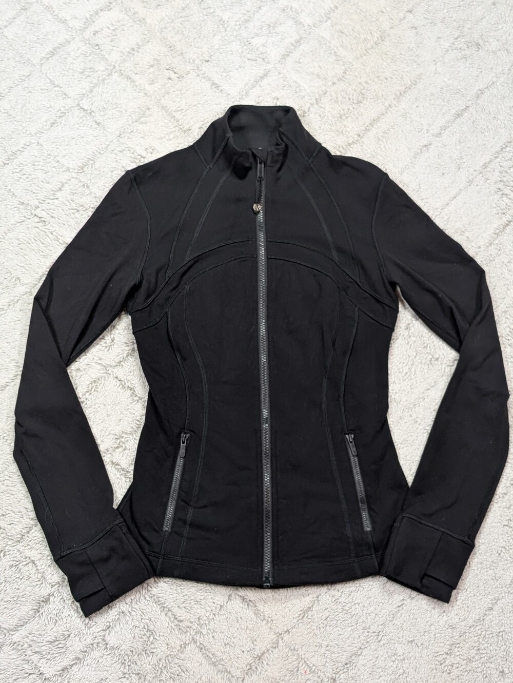 Lululemon Jacket Womens 4 Black Define Luon Full Zip Stretch Slim Fit Casual